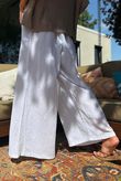 Rustic Nature Linen Blend Pocket Pleat Wide Leg White
